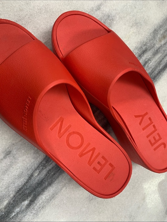 Lemon Jelly Shoes - Lemon Jelly Red Slide Sandals for Women